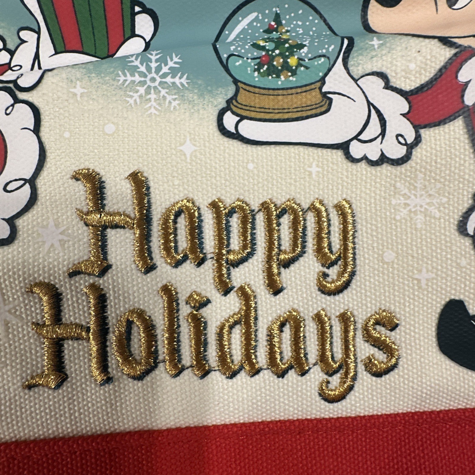 Disney Mickey and Minnie Mouse Happy Holidays Walt Disney World Tote Bag New