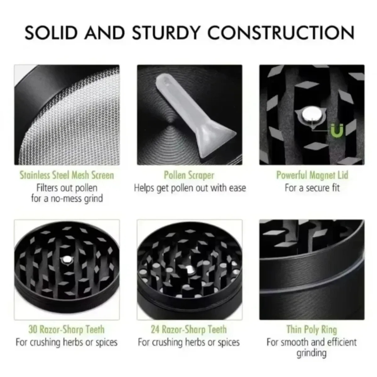 NEW! Grinder Crusher Tobacco Herb Spice Metal Alloy Portable 4 Grind US