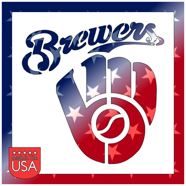 10"x10" Plastic Stencil - Baseball - Milwaukee Brewers (MCA77)*****