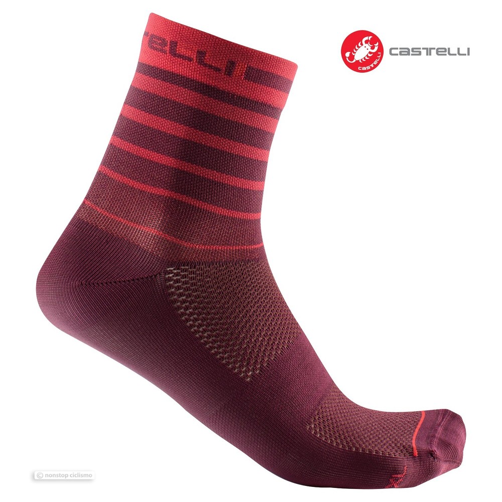 Castelli SPEED STRADA 12 Cycling Socks : BORDEAUX ~ One Pair