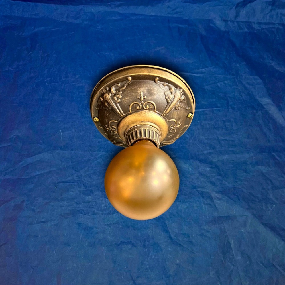 Antique polychrome Single flush mount ceiling fixture 22E