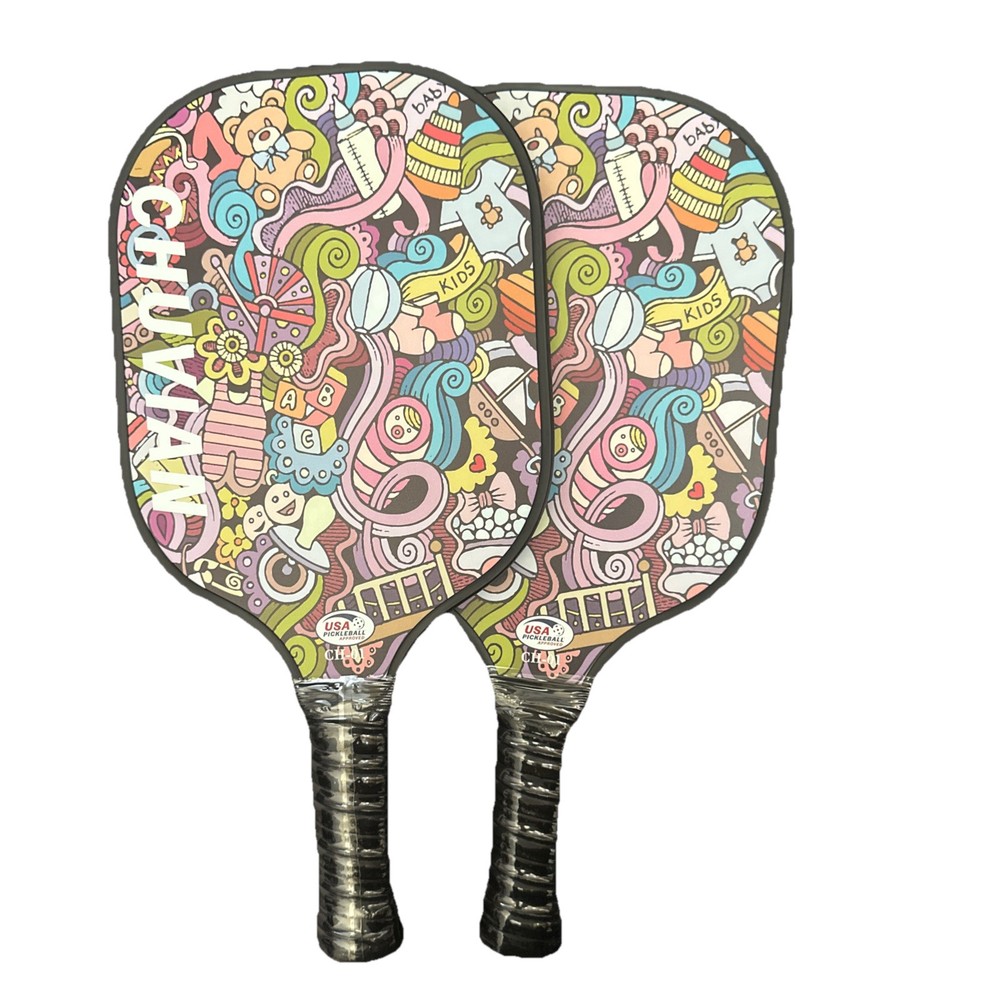 Chuvian Graffiti Model Pickleball Paddle Set Vibrant Design