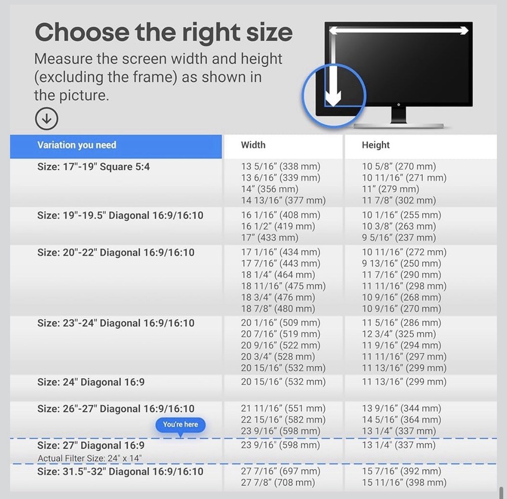 VINTEZ 27 inch [2 Pack] Blue Light Blocking Screen Protector for 16:9 Computer