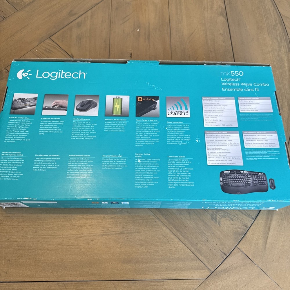 LOGITECH MK550 Wireless Wave Keyboard ONLY NO MOUSE CLEAN W/BOX