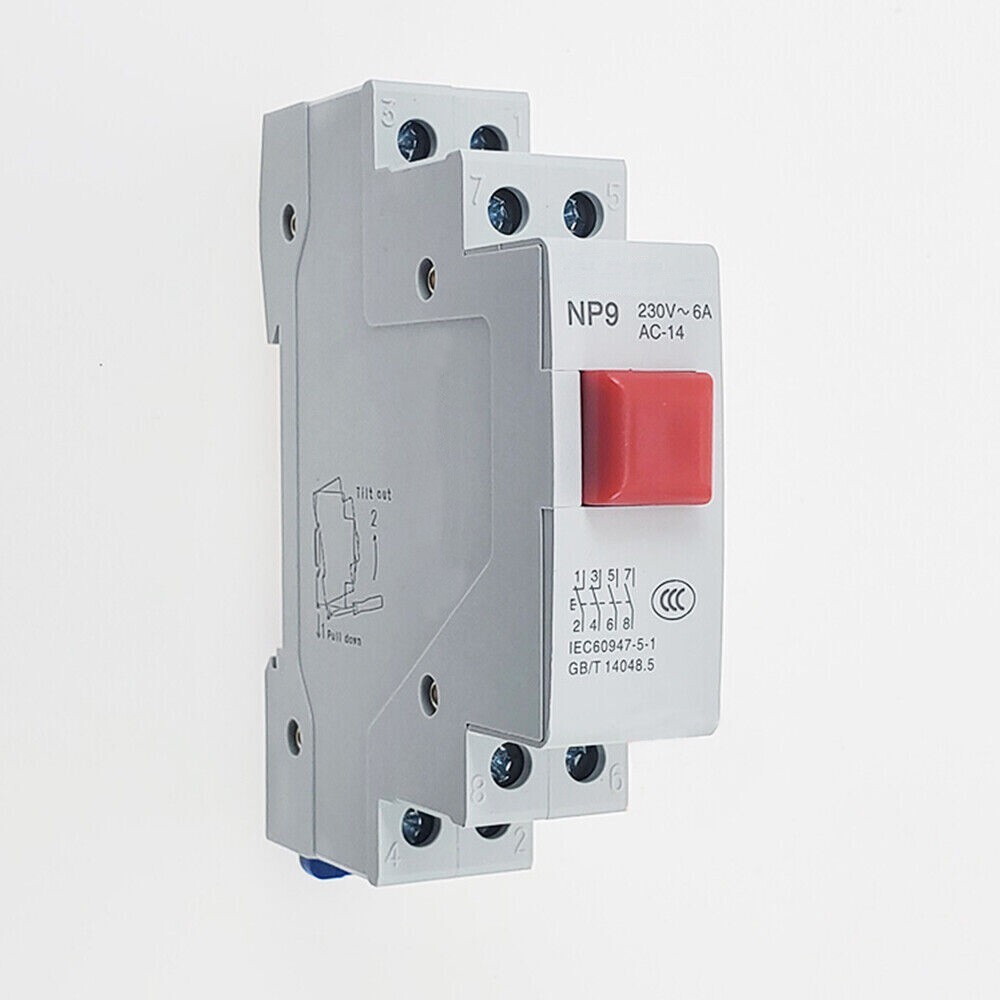 Din Rail Mounting Momentary Push Button Switch Normally Open/ Closed 2NO 2NC NP9