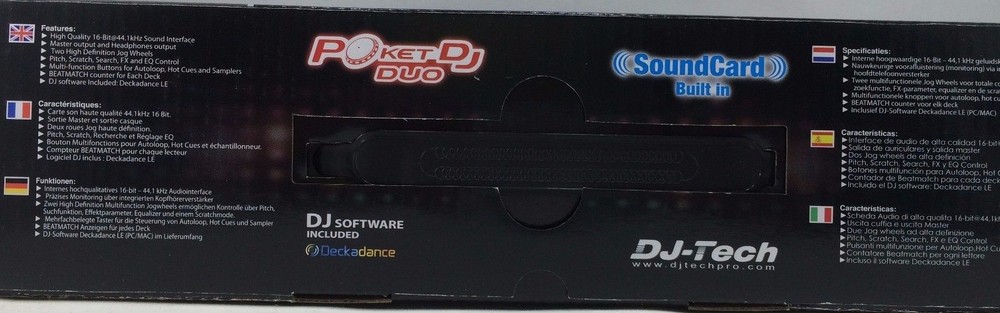 DJ Tech - PocketDJDuo - USB DJ MIDI Controller with Integrated Soundcard