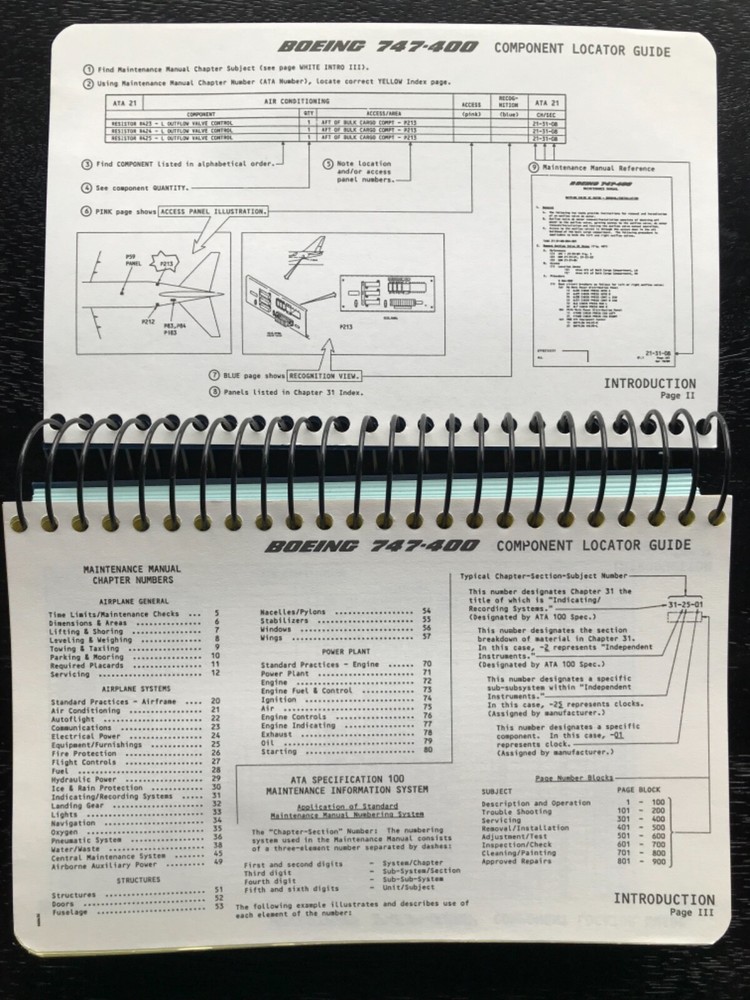 Boeing 747-400 Component Locator Guide Rolls Royce Engine 747 Airplane HandBook