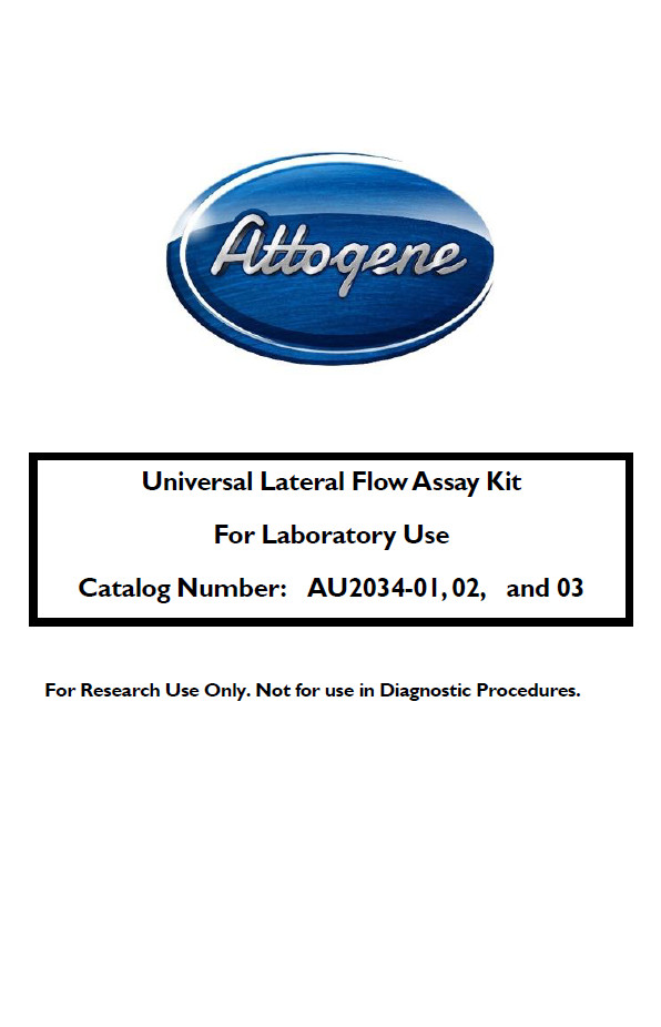 Universal Lateral Flow Assay Single Plex and Multi-Plex Versions (Strep Gold)