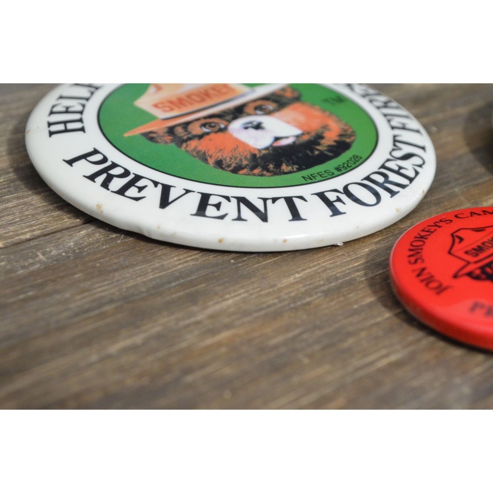 Smokey The Bear Button Pin Lot