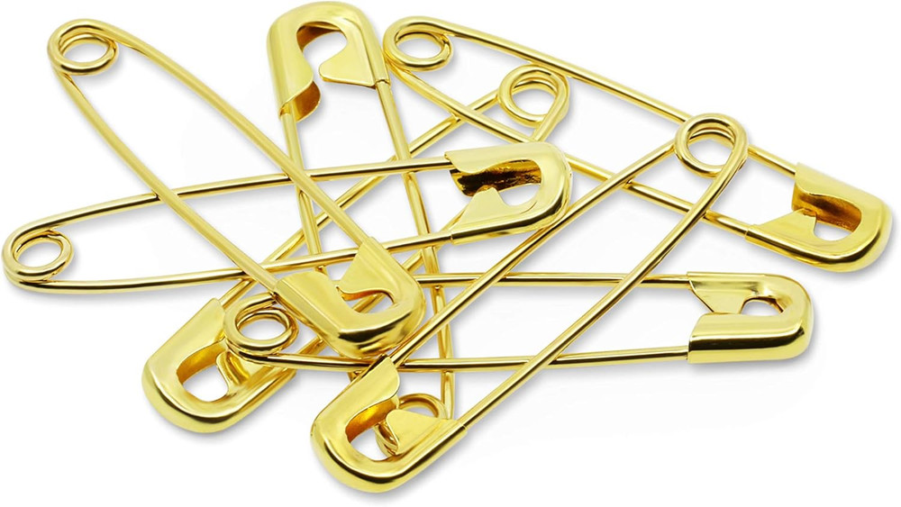 1466 Safety Pins, Brass, Size 3 (20-Count)