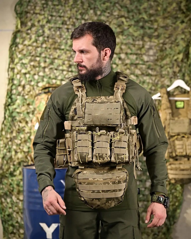 Plate carrier with 4 quick-release points frion pixel💛💙
