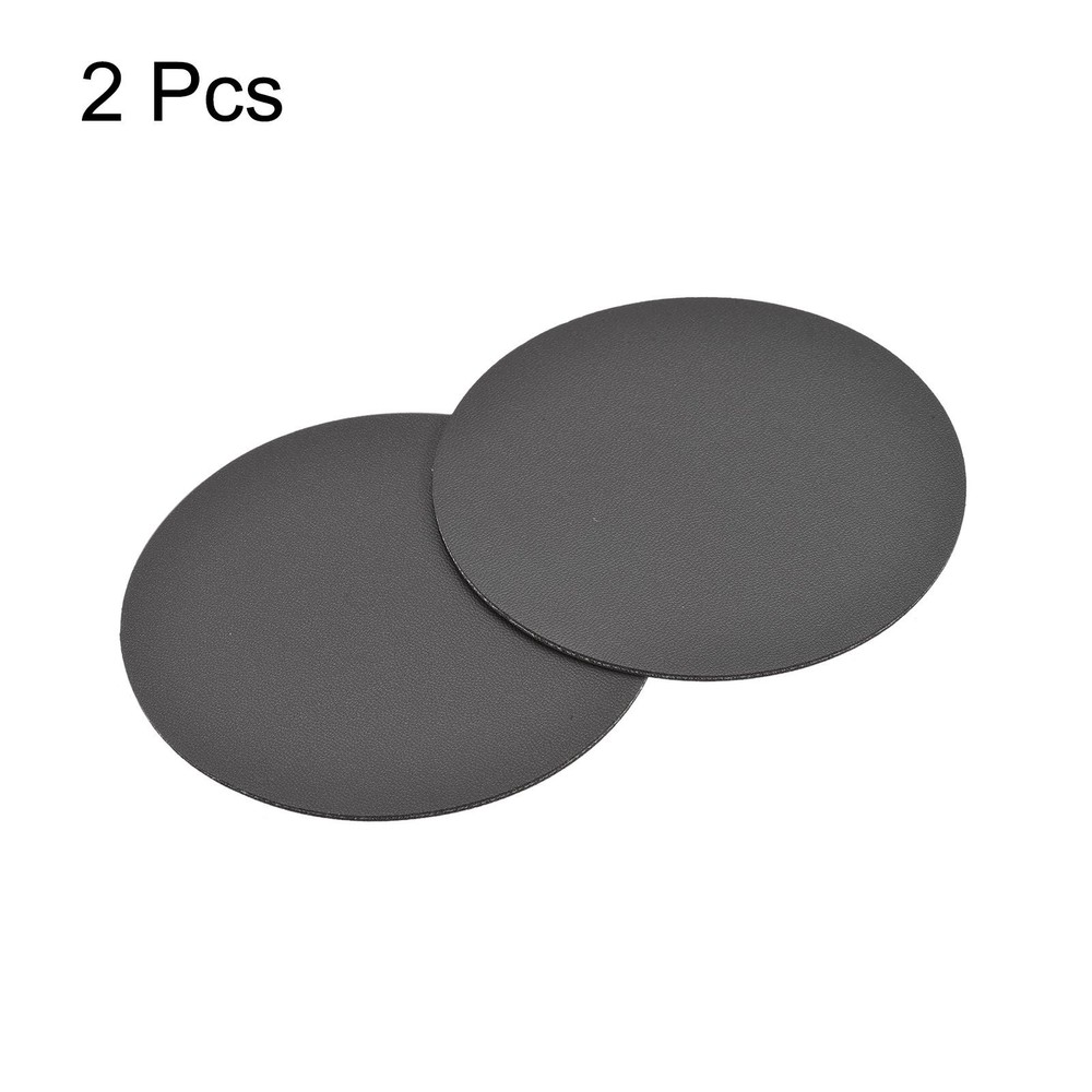 102mm(4.02") Round Coasters PU Cup Mat Pad for Tableware Gray 2pcs