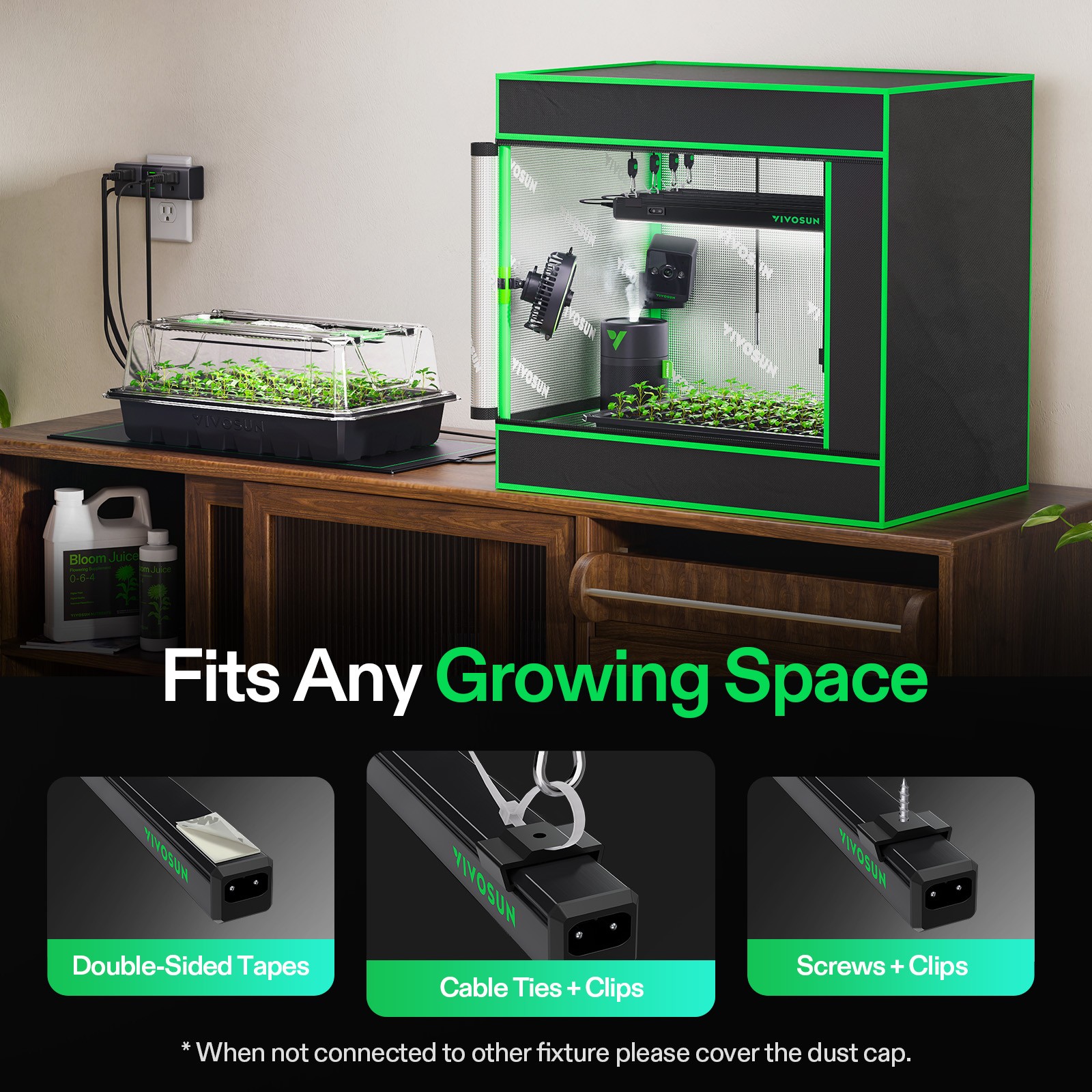 VIVOSUN T5 LED Grow Light Bar 5000K Full Spectrum w/ Dimming Timer Controller