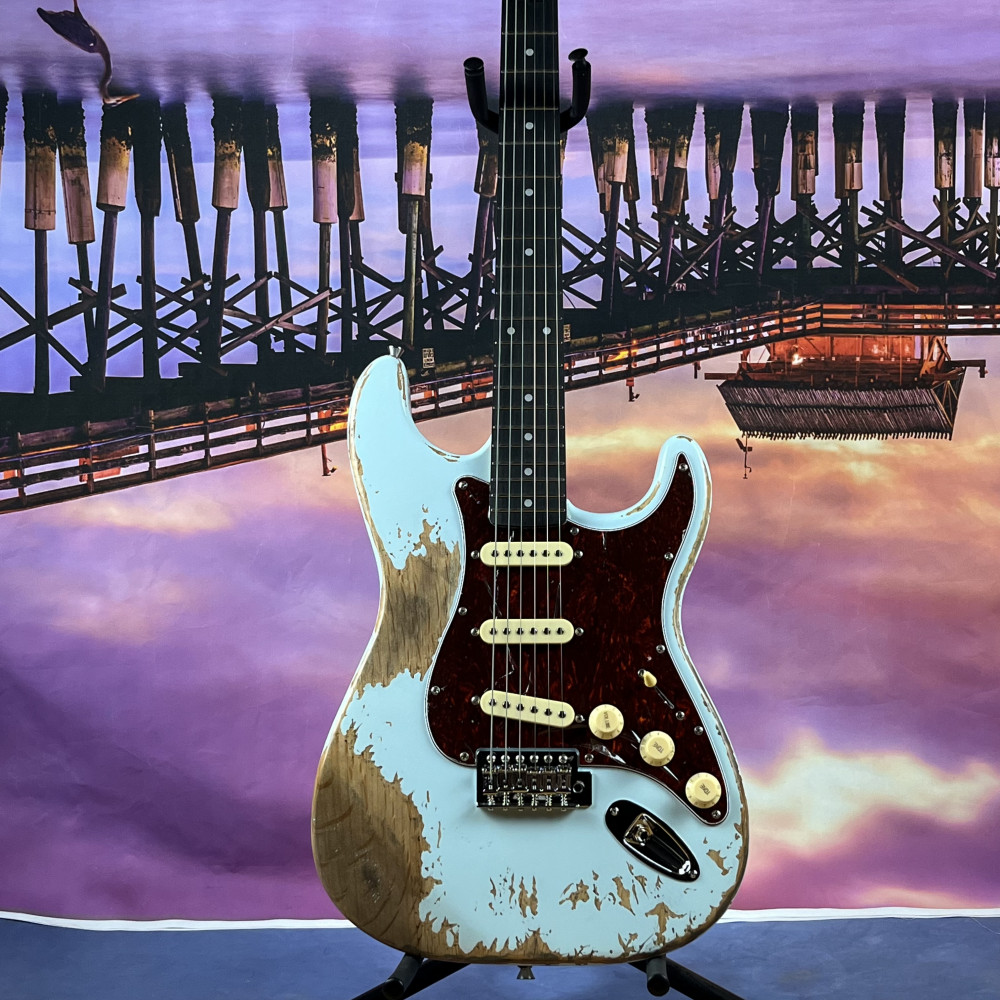 Blue Handed Heavy Relics Aged Electric Guitar Rosewood Fingerboard in stock