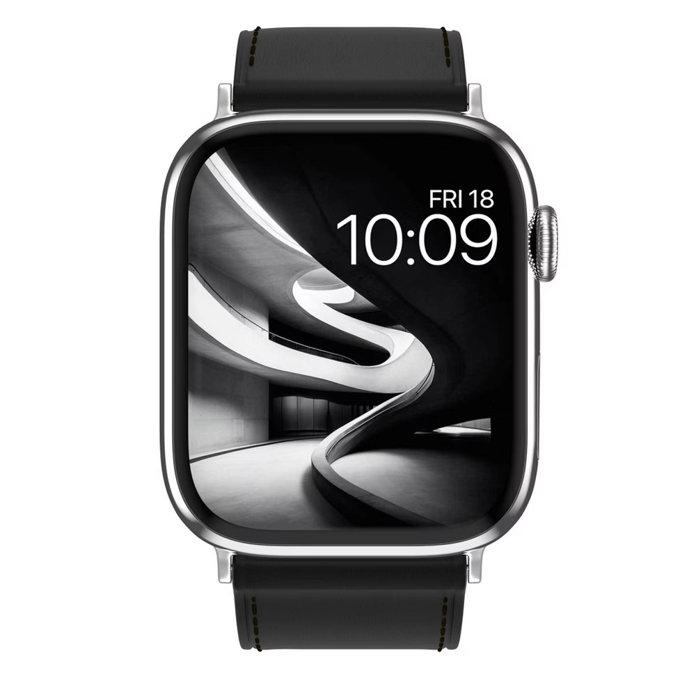 MobyFox Classic Leather Band Genuine Stitching Black