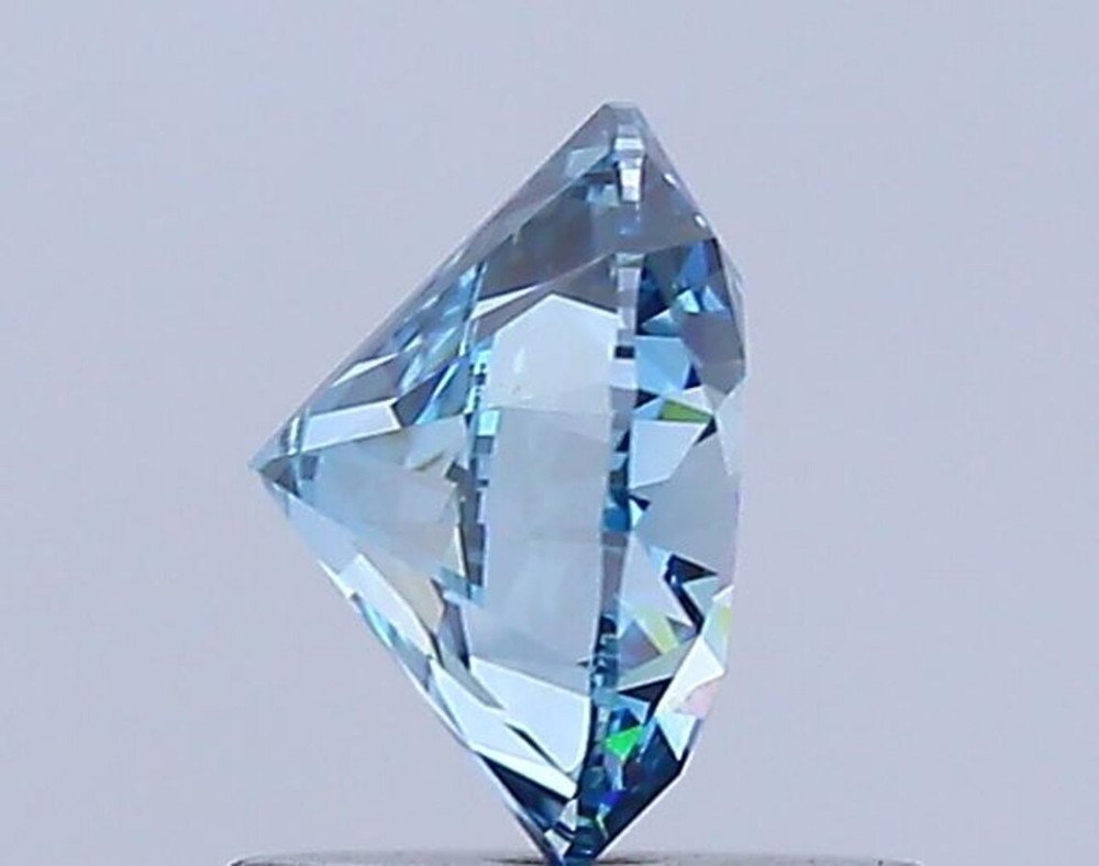 Blue Round Cut Lab Created Diamond IGI