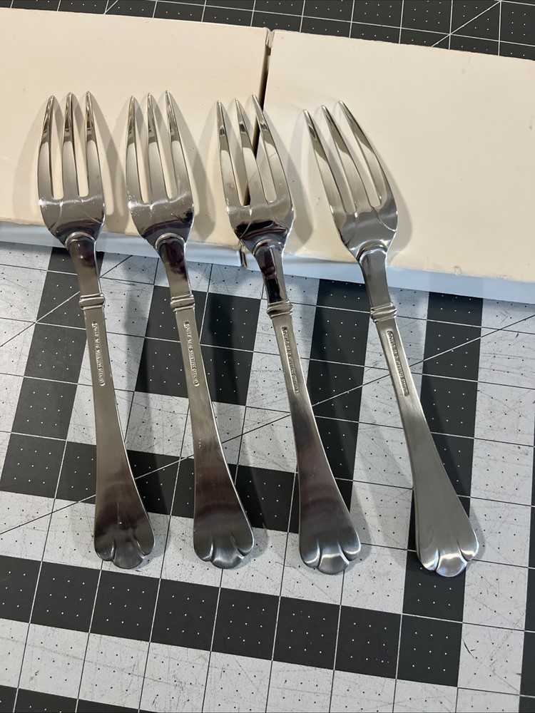 Towle Chelmsford (4) Dinner Forks 18/8 Stainless Flatware Germany Satin