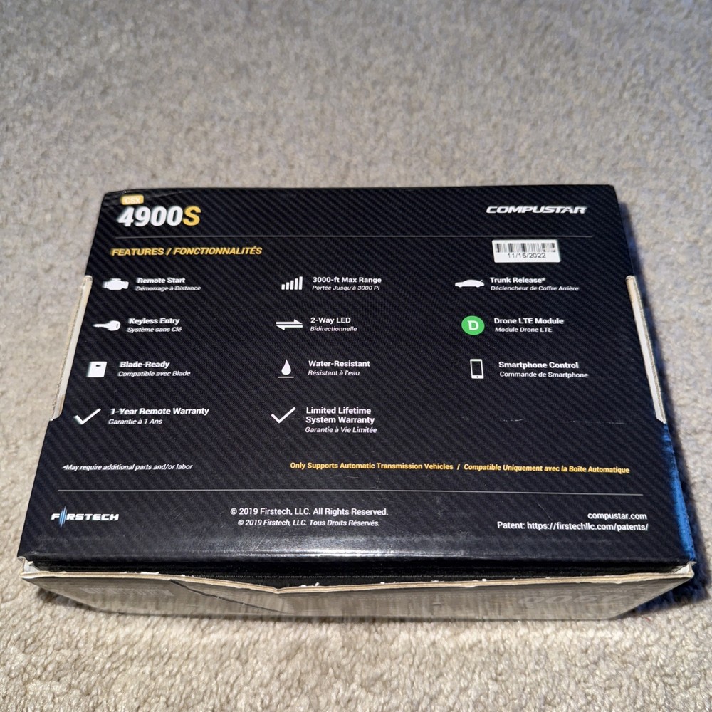 NEW Compustar CSX4900-S 2-Way Remote Start System, 4-Button Remote & X1LTE DRONE