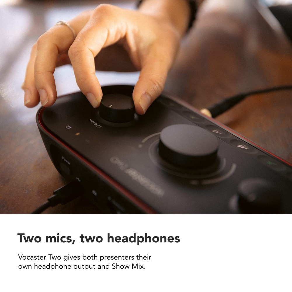 Vocaster Two — Podcasting Interface for Recording Host and Guest. Two Mic Inputs