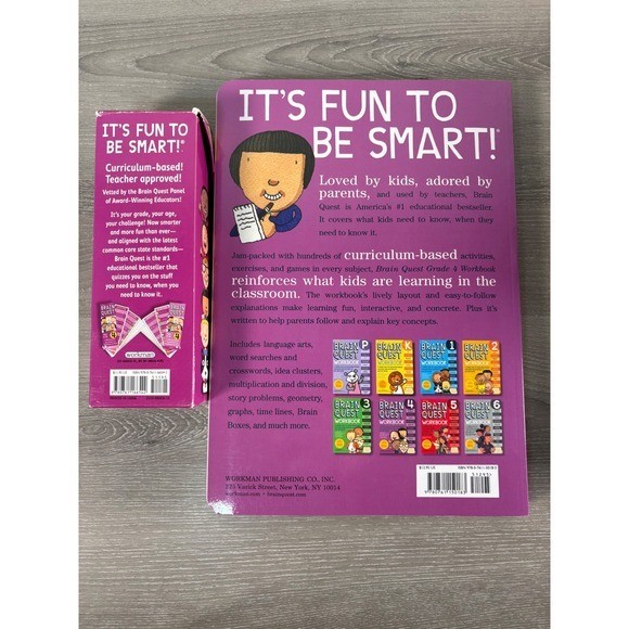 Brain Quest Workbooks and Card Decks 4,5, 6- Educational Learning Ages 4-12