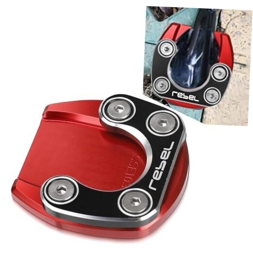 Motorcycle Side Stand Kickstand Enlarge Compatible with Side Stand Enlarge-red