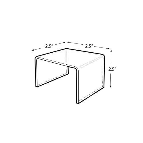 515328 2.5" Square Acrylic Riser Clear 4 Pac