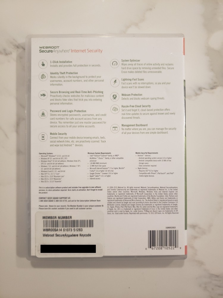 Webroot SecureAnywhere Internet Security Full Ver. 3 Devices PC/Mac/Mobile 2015