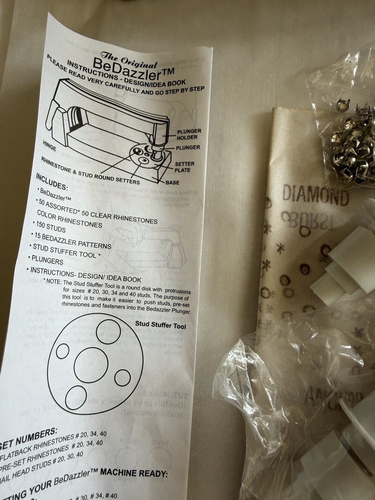 BeDazzler rhinestone stud setting kit Setter tool NOT COMPLETE