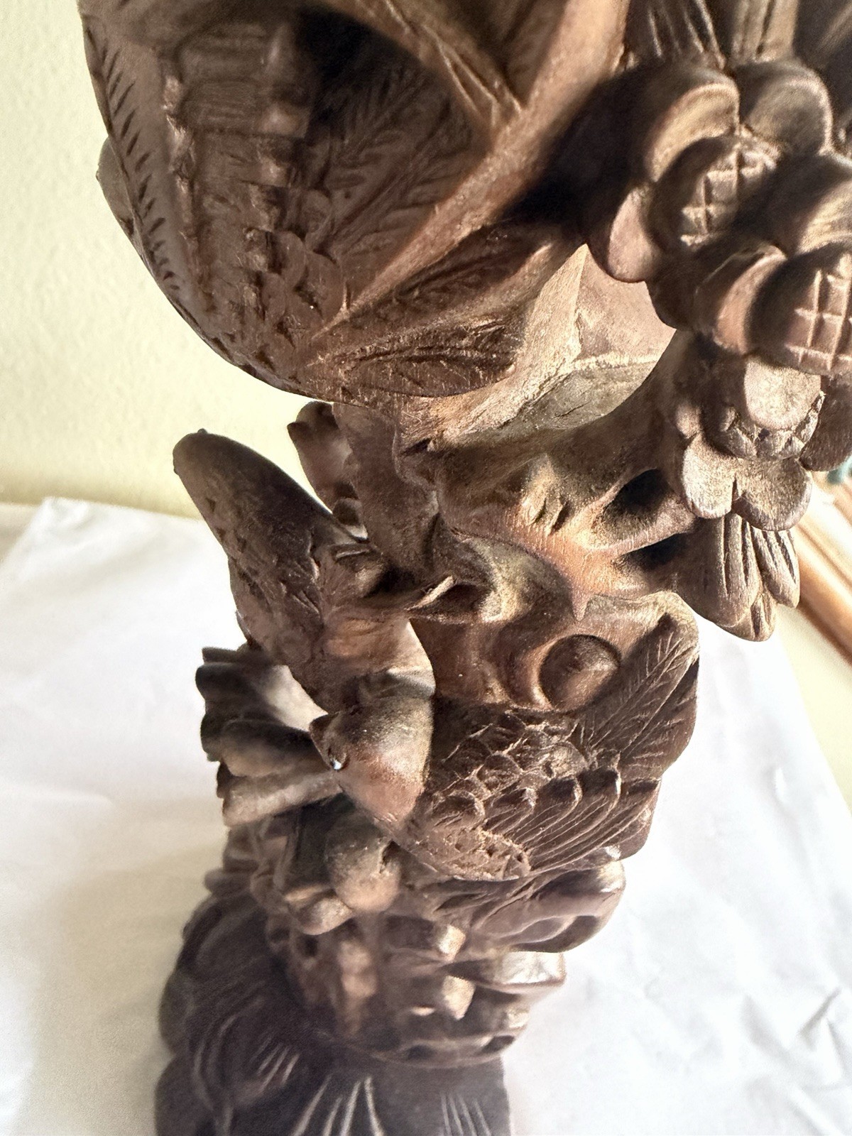 Antique Or Vintage Possibly Rosewood And Artist Signed Carved Sculpture