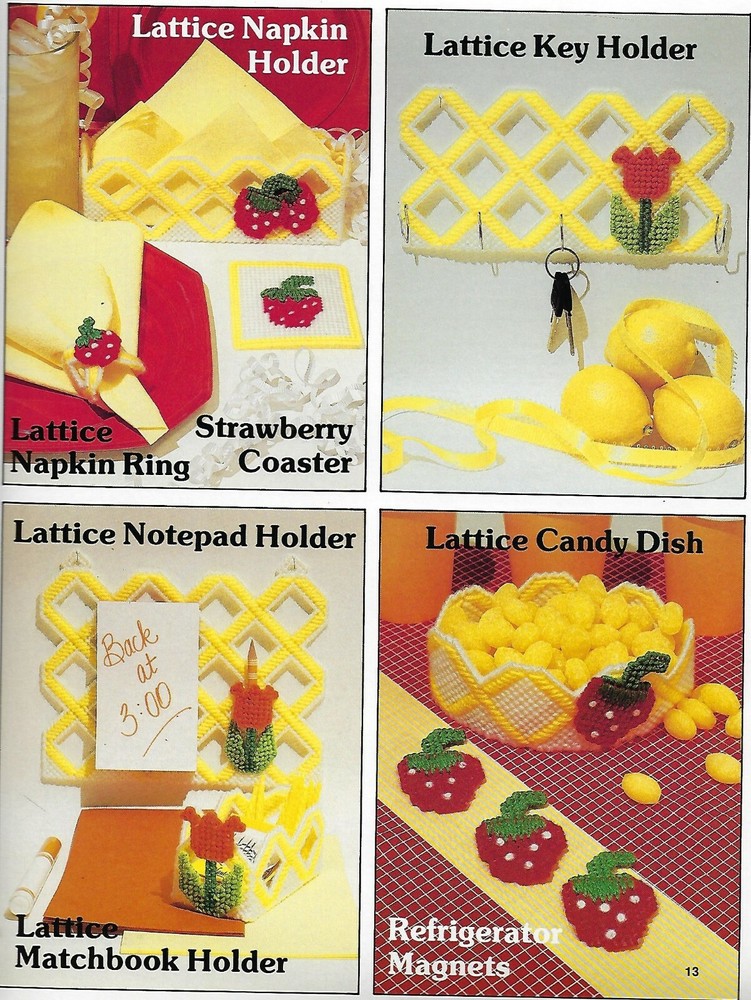 Plaid's Plastic Canvas Kitchen Delights Strawberry & Tulip Patterns Book 8119