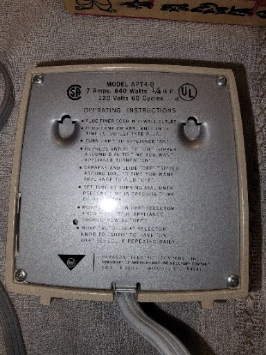 Vintage Paragon Time Switch Model APT4-0 all purpose timer Tested W/Box