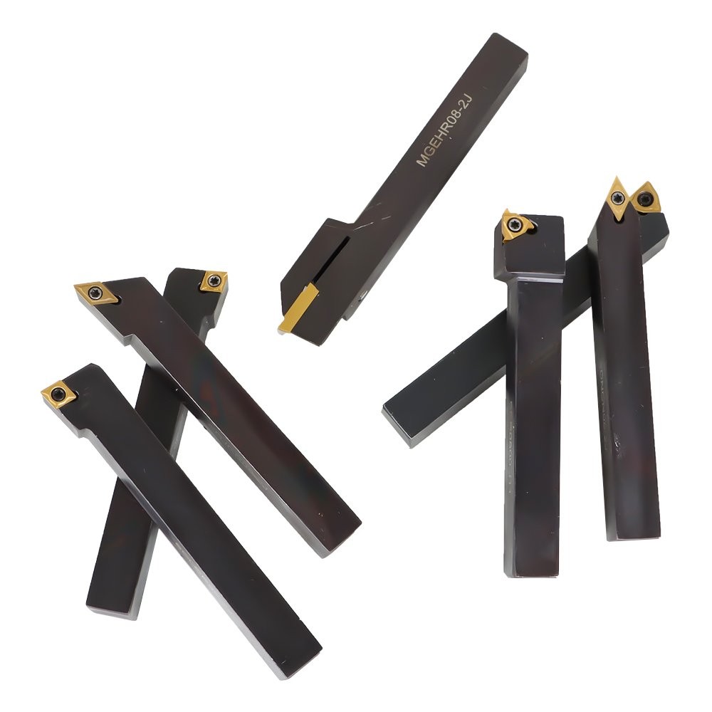 7Pcs 1/2" Lathe Tool Bit Set, Thread Insert & Holder, Carbide Indexable Turning