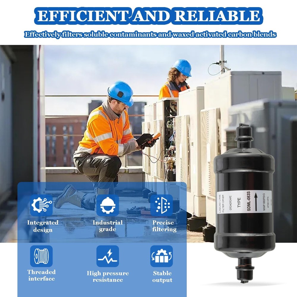 BOJACK Single Flow Refrigerant Filter Dryer Flow(SDML-083S 3/8")