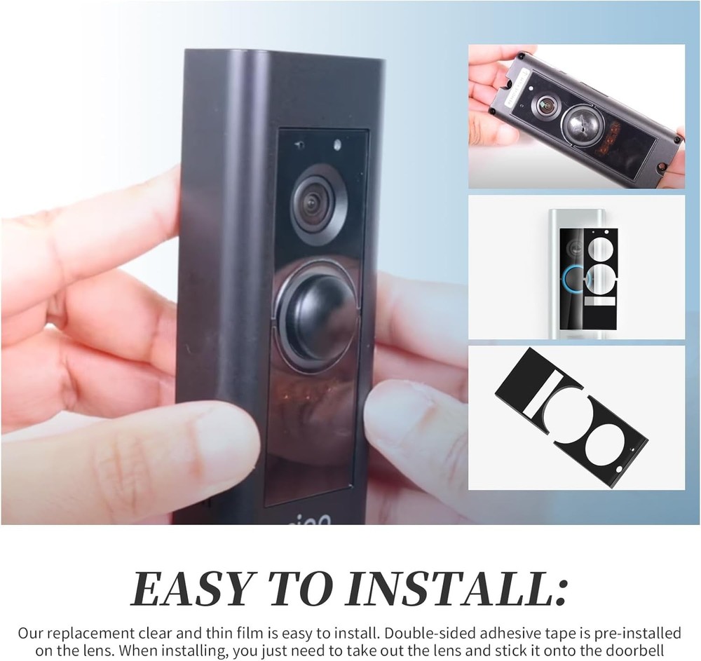 Replace Screen Protector Fit Ring Doorbell Pro Older Version w/Double-Sided Tape