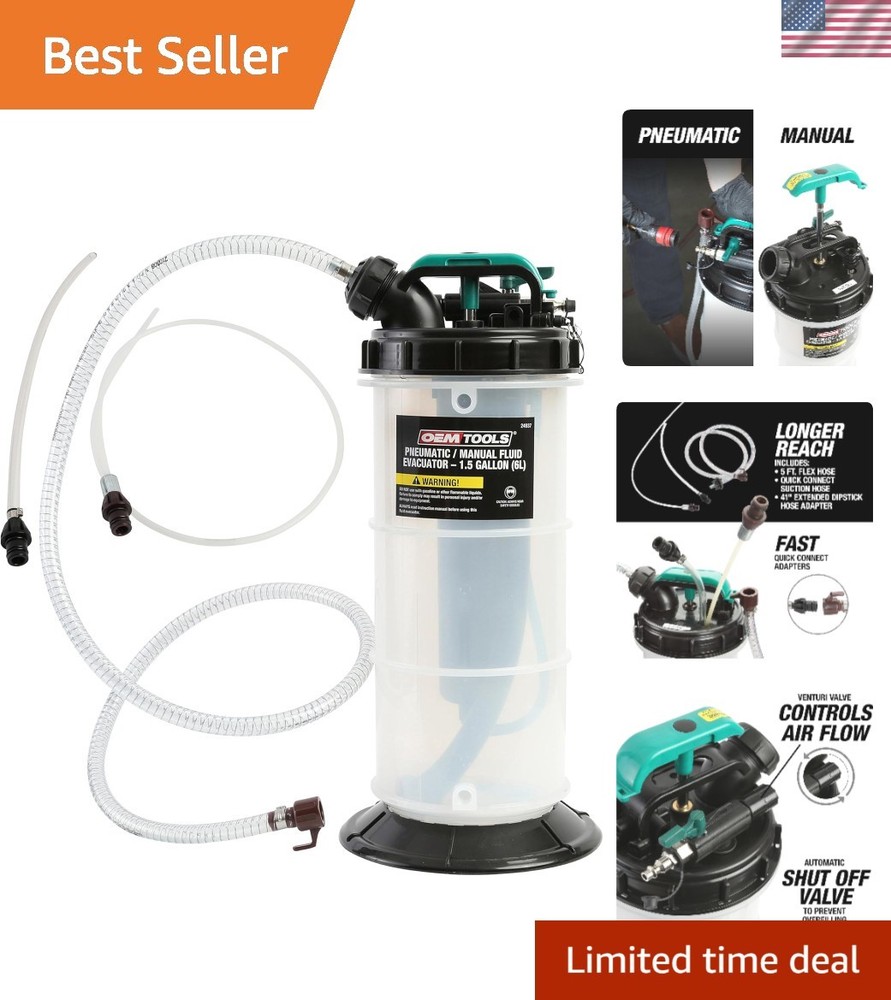 Versatile 6L Oil Extractor Pump with Dipstick Adapters for Efficient Maintenance