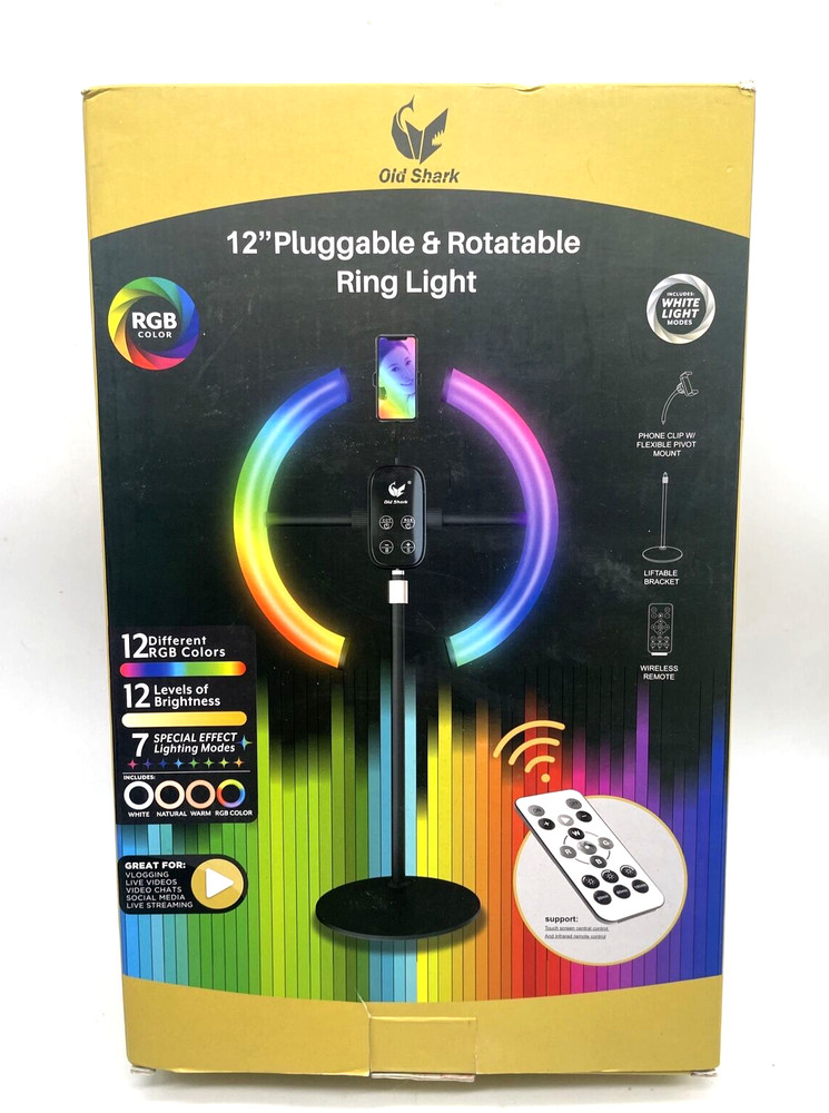 Old Shark 12” Pluggable And Rotatable Ring Light