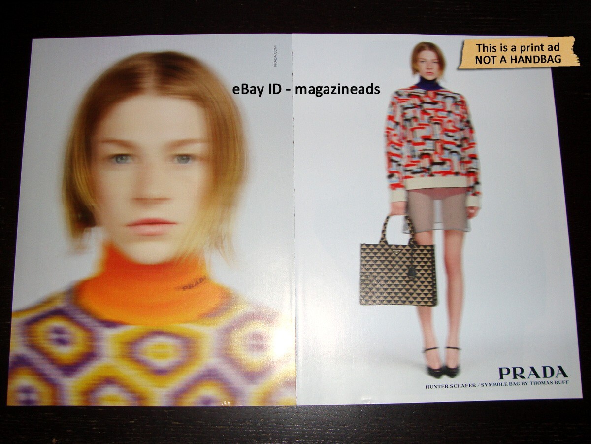 PRADA 2-Page Magazine PRINT AD 2022 'Symbole' Handbag HUNTER SCHAFER