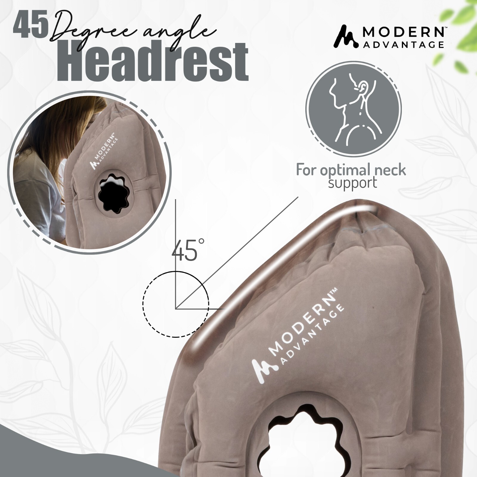 Inflatable Travel Pillow with Extra Bottom Pack of 2 (Grey) FREE SHIPPING