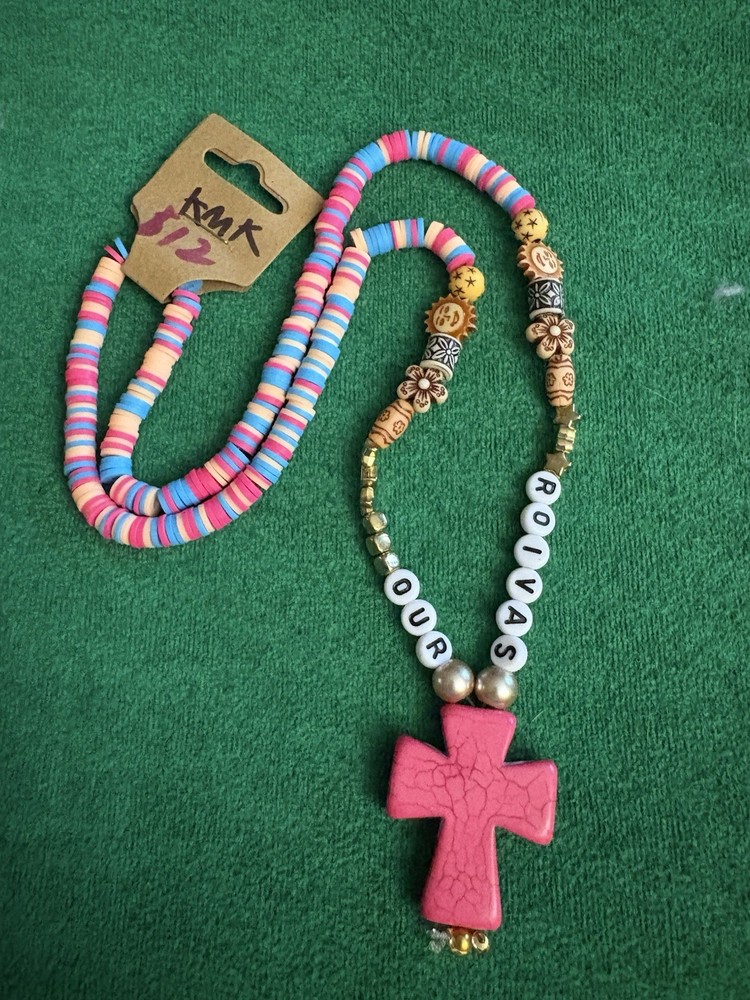 Our Savior Necklace Hand Made By Me (pink)