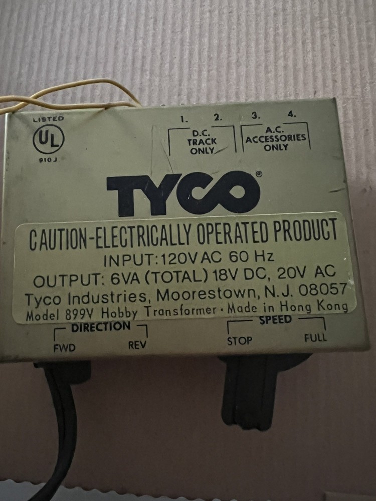 TYCO Trains HO Scale Model Train Transformer Controller #899V Vintage - Untested