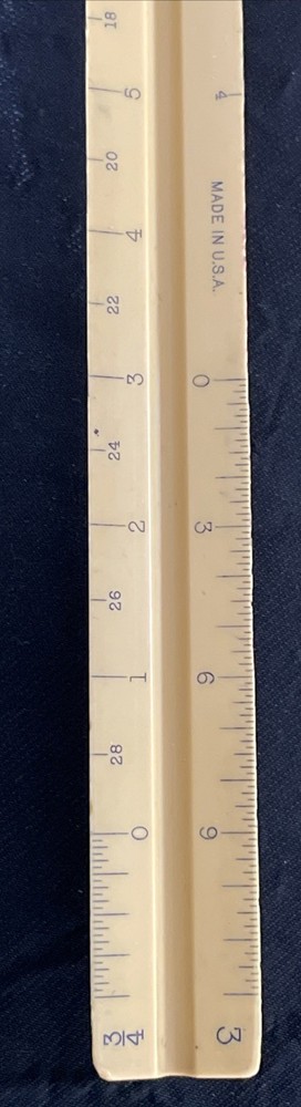 Vintage Triangular Ruler 12" Dietzgen 21626 Drafting Engineer Architect FREE S&H