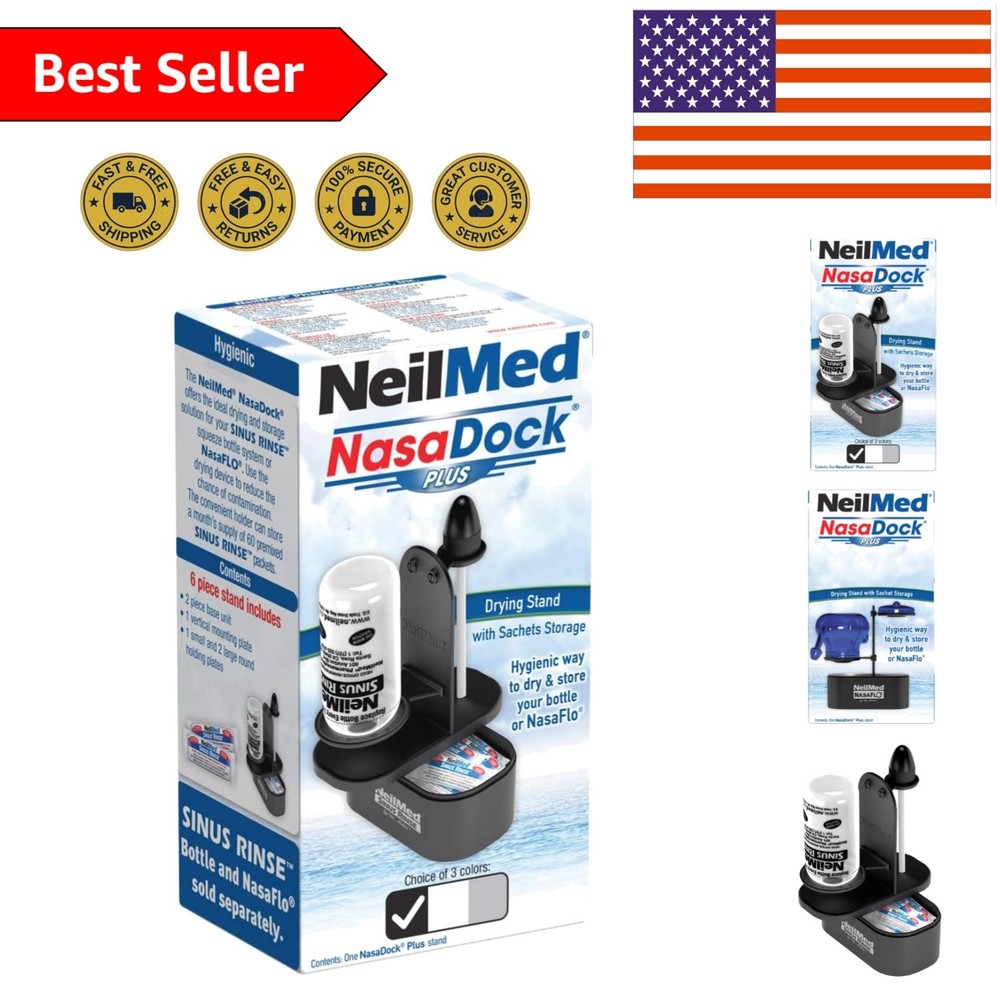 NasaDock Plus Compact Holder for Sinus Rinse Essentials - Available in 3 Colors