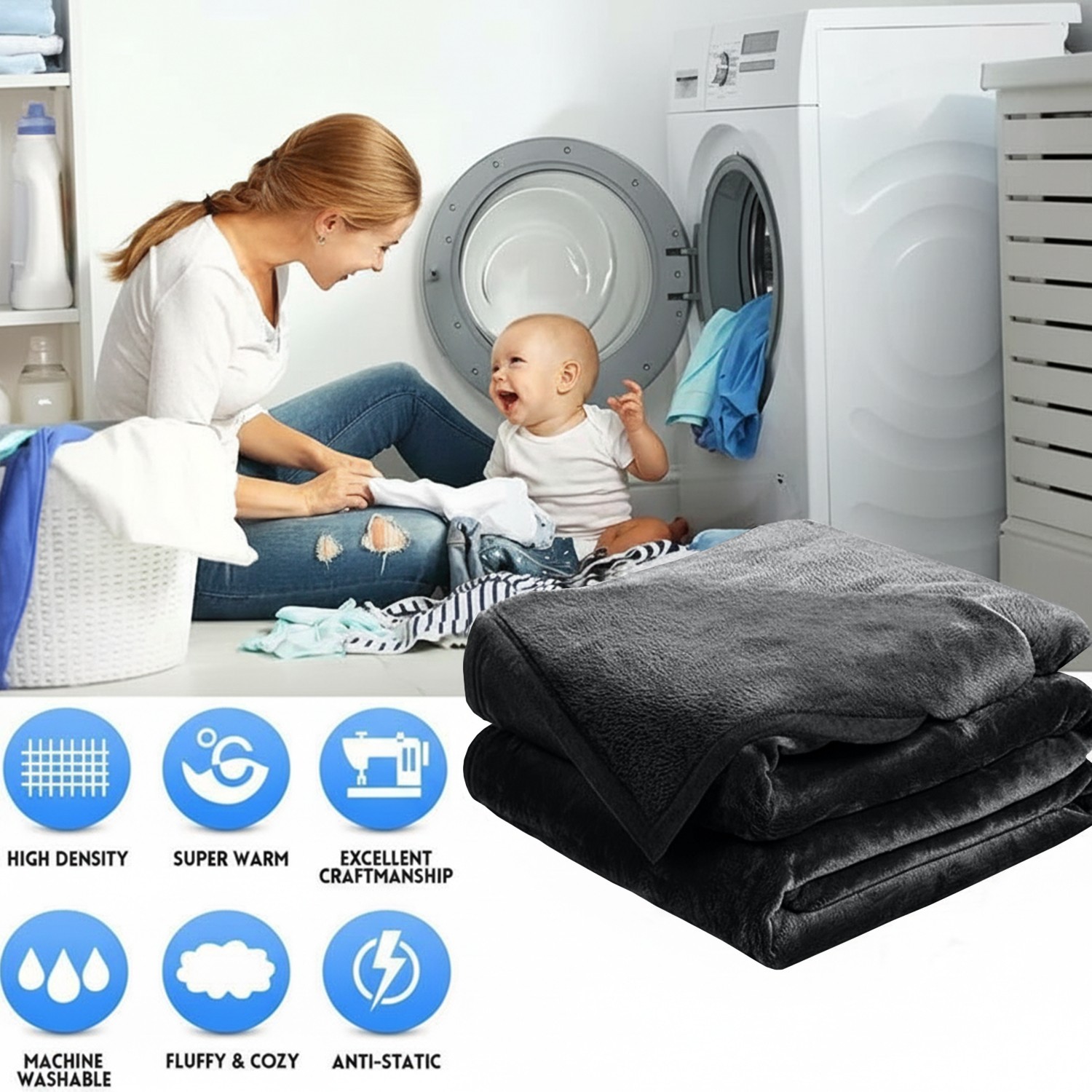 Lightweight Fleece Blanket Throw Queen Soft Bedding Blankets for Sofa Bed Couch