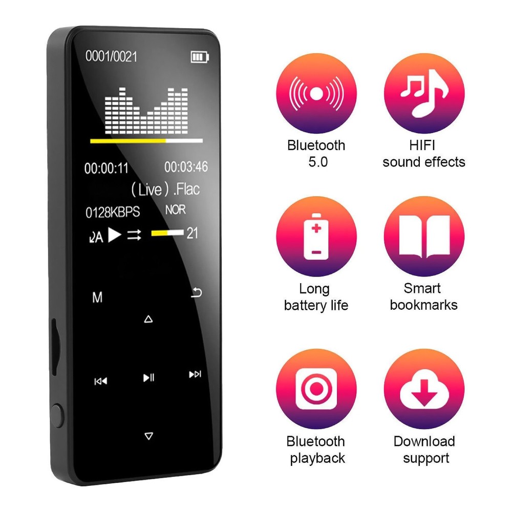 5.0 Bluetooth Lossless Music MP4/MP3 Player Support Quick Charge Technology