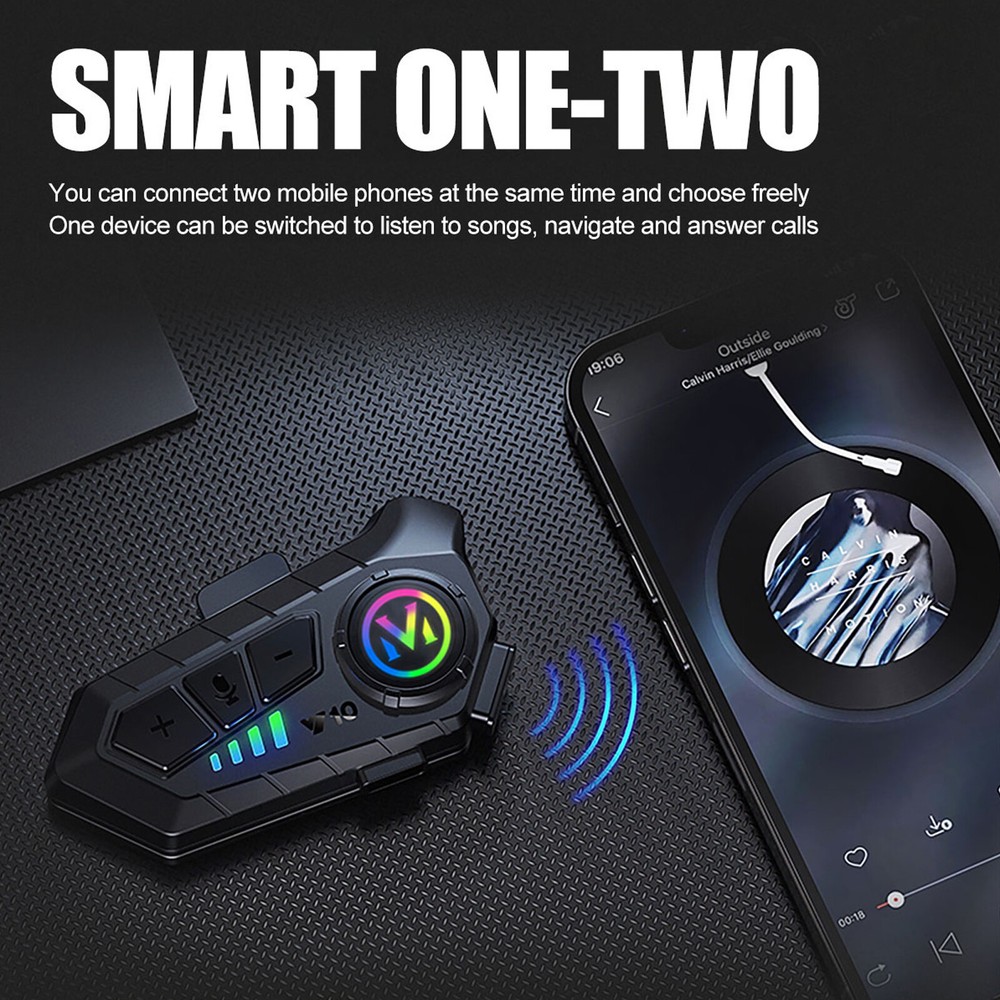 HiFi Bluetooth 5.3 Motorcycle Helmet Headset Motorcycle Wireless Talking Headset