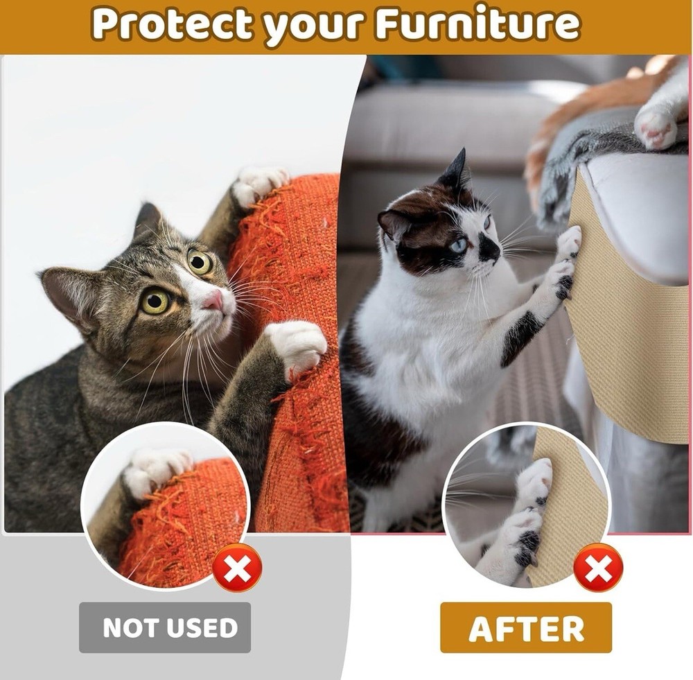 Trimmable Cat Scratch Mat | 15.7"x78.7" Self-Adhesive Cat Scratching Protector