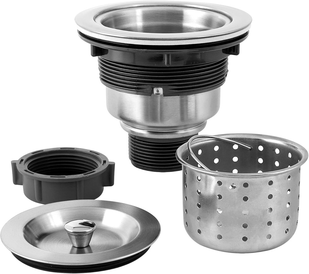 Kitchen Sink Drain Assembly, Kitchen Sink Strainer with Deep Removable Waste Bas