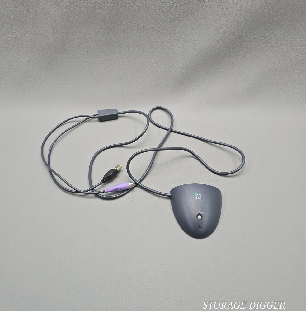 Logitech C-BC7-Dual Cordless Mouse & Keyboard Receiver USB & PS/2 Wireless Gray