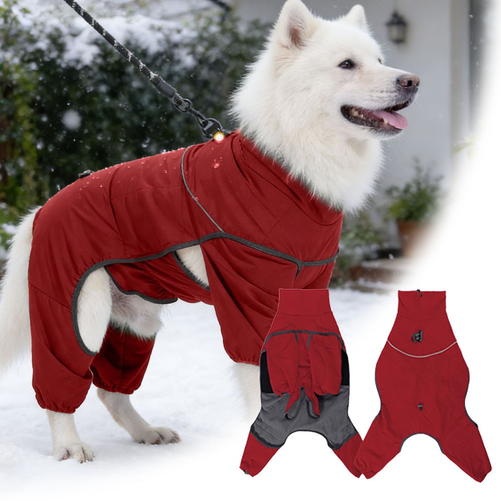 Night Reflective Four Legged Coat Winter Windproof Coat Strap Hole Dog Jacket