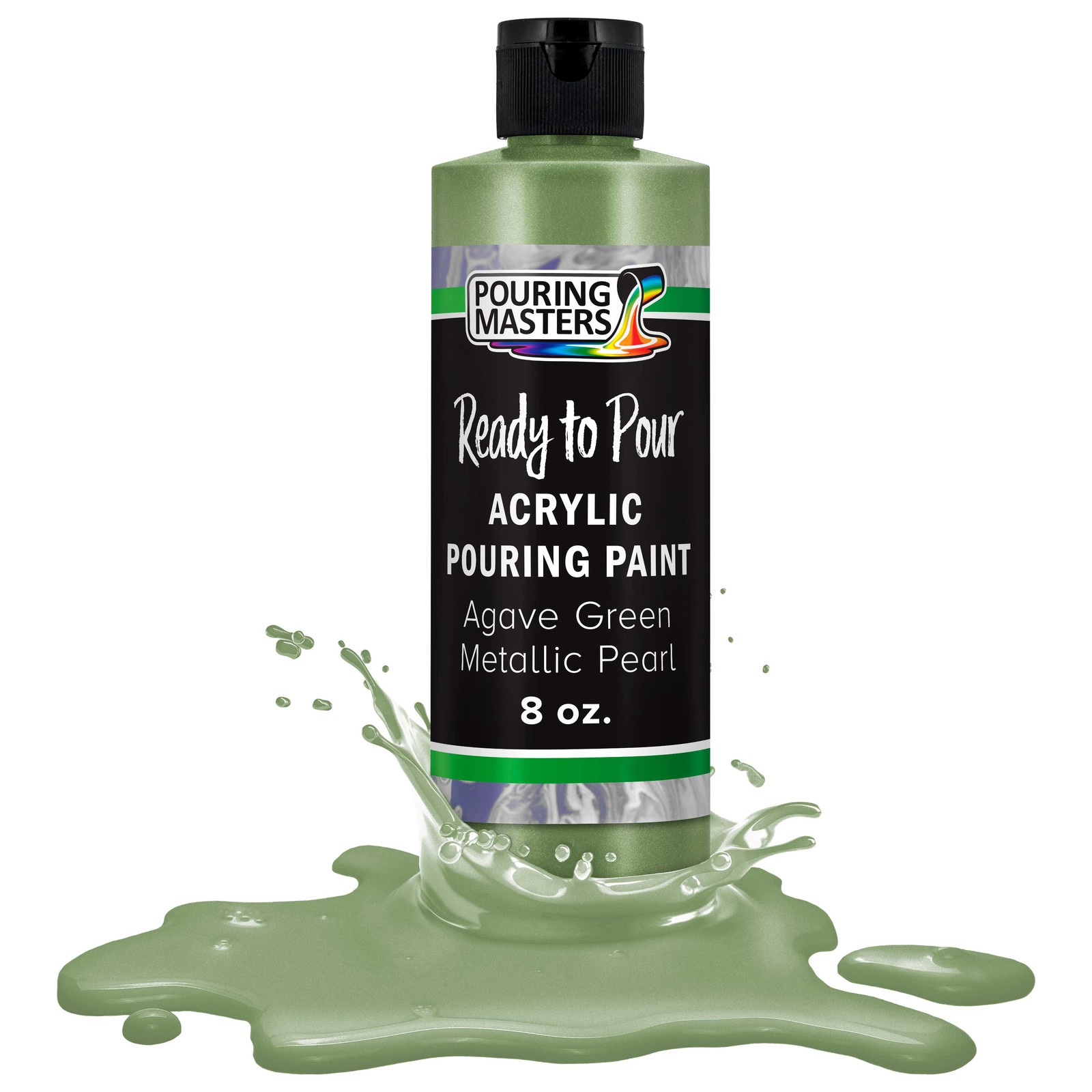Pouring Masters Agave Green Metallic Pearl 8-Ounce Acrylic Pouring Paint